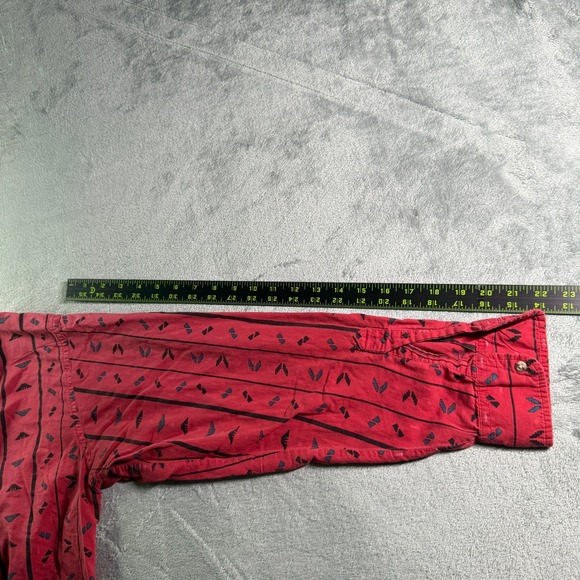 VTG Wrangler Xlong Tails Shirt Men 16.5-34 Red Southwestern Geometric Distressed - Picture 9 of 10